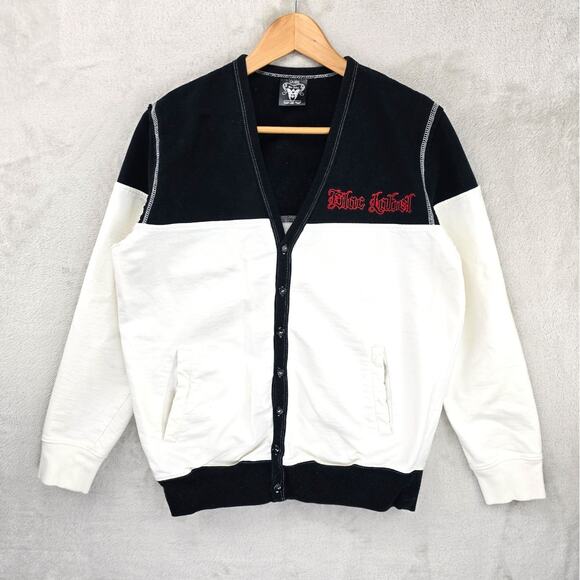 Blac Label Cardigan Sweater Jacket Large (Fits Medium) Live Free Vintage Y2K - Picture 1 of 10